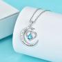 ATTRACTTO I Love You to The Moon and Back Pendant Necklace 925 Sterling Silver Moon Heart Necklaces for Women Girls Girlfriend Wife Mother Daughter