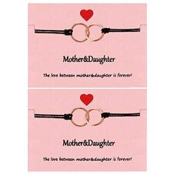 Your Always Charm Mothers Day Gifts , Mother Daughter Bracelet Set for 2,Interlocking Heart Mothers Day Jewelry Gifts from Daughter