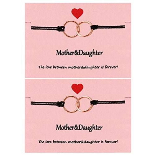 Your Always Charm Mothers Day Gifts , Mother Daughter Bracelet Set for 2,Interlocking Heart Mothers Day Jewelry Gifts from Daughter
