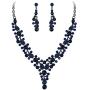 EVER FAITH Womens Crystal Simulated Pearl Elegant Wedding Drop Necklace Earrings Set