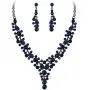 EVER FAITH Womens Crystal Simulated Pearl Elegant Wedding Drop Necklace Earrings Set EVER FAITH Womens Crystal Simulated Pearl Elegant Wedding Drop Necklace Earrings Set