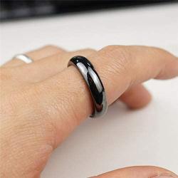 Hematite Ring, 3pcs Black Stone Magnetic Anxiety Balance Root Chakra Genuine Hematite Rings, Hematite Rings that Absorb Negative Energy then Break for Women Men Jewelry Necklace Making (7#)