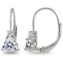 Sterling Silver Trillion-Cut Leverback Drop Earrings Made with Swarovski Zirconia