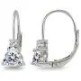 Sterling Silver Trillion-Cut Leverback Drop Earrings Made with Swarovski Zirconia