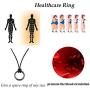 4pcs Genuine Hematite Rings Necklace Set, absorbs Negative Energy Ring Relieve Fidget Anxiety Mood Ring Balance Root Chakra Jewelry Gifts for Woman Man