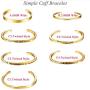 U7 Stainless Steel Personalized Cuff Bracelet Free Custom Engrave Initials/Name/Date/Location Mantra Jewelry, Solid Bangle for Men and Women, Birthday Gift