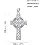 US Jewels Mens 925 Sterling Silver Irish Celtic Knotwork Cross Pendant, 34.5mm