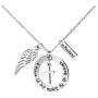Joycuff A Piece of My Heart is in Heaven Memorial Necklace Personalized Sympathy Gifts for Women Sister Best Friend Loss of Loved One Angel Cross Charm