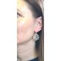 Tisoro 925 Solid Sterling Silver Filigree Tree of Life Dangle Hoop Earrings, 25mm Circle Dangling Jewelry