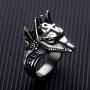 Vanski Mens Stainless Steel Egyptian God Anubis Ring Vintage Gold Plated Ankh Cross Ring Jewelry