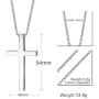 Reve Simple Stainless Steel Silver Tone Cross Pendant Necklace for Men Women, 20-24 Inches Chain