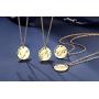 Pacoora 2Pcs 12 Constellation Zodiac Pendant Necklace Letter Disc Horoscope Necklace for Women