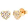 PAVOI 14K Gold Plated 925 Sterling Silver Earrings | Heart Stud Earrings | Gold Stud Earrings for Women