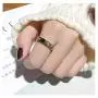 Gold Ring Women Teen Girls Rings 18K Gold Plated Titanium Steel with Cubic Zirconia Stones Ring Gift for Valentines Day Birthday
