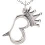 FashionJunkie4Life Sterling Silver Queen B with Crown and Stinger Pendant Necklace, 18'' Chain, Queen Bee