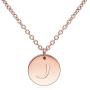 THREE KEYS JEWELRY Tiny Rose Gold Initial Necklace for Women Name Letter Charm Coin Round Small Cute Circle Script Pendant Mini Dainty Stainless Steel Initial Necklaces for Girls Women Daughter