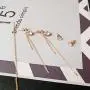 YAZILIND Clavicle Chain Cubic Zirconia Pendant Necklace Link Drop Dangle Stud Earrings Jewelry Set