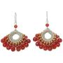 NOVICA Hand Crocheted Carnelian and Quartz Earrings with .925 Sterling Silver Hooks, Orange Lanna