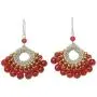 NOVICA Hand Crocheted Carnelian and Quartz Earrings with .925 Sterling Silver Hooks, Orange Lanna NOVICA Hand Crocheted Carnelian and Quartz Earrings with .925 Sterling Silver Hooks, Orange Lanna