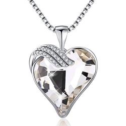 IEFRICH Gifts for Women Jewelry, Cubic Zirconia Birthstone Crystal Love Heart Pendant Necklace Gifts for Mom Wife Girlfriend Birthday Anniversary Mothers Day Valentines