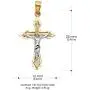 Ioka - 14K Two Tone Gold Jesus Crucifix Cross Religious Charm Small Pendant For Necklace or Chain Ioka - 14K Two Tone Gold Jesus Crucifix Cross Religious Charm Small Pendant For Necklace or Chain