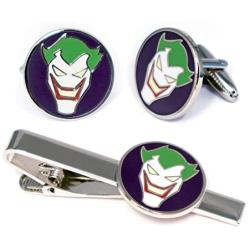 SharedImagination Joker Minimalist Cufflinks, Justice League Tie Clip, DC Comics Batman vs Superman Tie Tack Jewelry, Harley Quinn Cuff Links Link Wedding Party Gift, Avengers Groomsmen Gifts