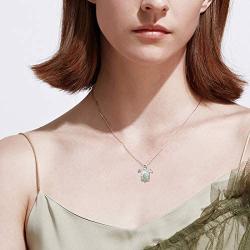 FANCIME October Birthstone 925 Sterling Silver Sea Turtle Necklace/Stud Earrings Created Blue/White Fire Opal Pendant Fine Jewelry for Women