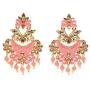 Crunchy Fashion Bollywood Jewellery Traditional Ethnic Bridal Bride Wedding Bridesmaid Pink Meenakari/Hand Painted Chandbaali Indian Earrings Jewelry For Women …