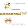 SANNYRA 2MM 3MM 4MM 5MM Gold Plated Twist Chain Necklace Stainless Steel Necklace 16-38 Inches Women Mens Jewellery