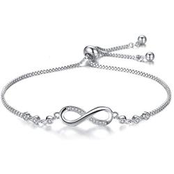 ASHMITA Fashion Infinity Bracelet for Women Silver Bracelet Adjustable Everyday Jewelry