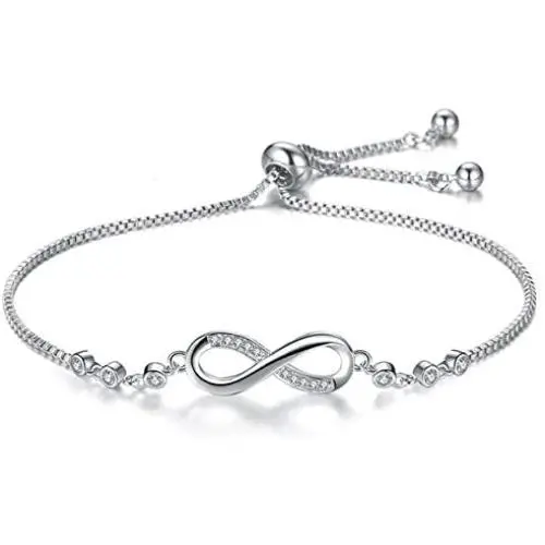 ASHMITA Fashion Infinity Bracelet for Women Silver Bracelet Adjustable Everyday Jewelry ASHMITA Fashion Infinity Bracelet for Women Silver Bracelet Adjustable Everyday Jewelry
