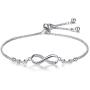 ASHMITA Fashion Infinity Bracelet for Women Silver Bracelet Adjustable Everyday Jewelry