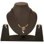 Touchstone Gold Tone Indian Bollywood Ethnic White Rhinestones Pretty mangalsutra Necklace Set Jewelry for Women