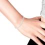AeraVida Stylish Linked 3 mm Round Beads of .925 Sterling Silver Cuff Bangle Bracelet