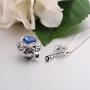 ANAZOZ Stainless Steel Ashes Necklace Memorial Cremation Jewelry Blue Heart Zirconia Urn Keepsake Pendants