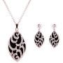 ZTTT 14K Rose Gold Plated Crystal Necklace and Earring Jewelry Set, Bridal Maple Leaf Jewellery Set Pendant Necklace Earrings, Suitable for Wedding Bride