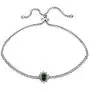 Sterling Silver Simulated Gemstone Flower Tennis Adjustable Bolo Bracelet