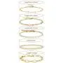 NA Gold Chain Bracelet Sets for Women GirlsBracelets Adjustable Layered Metal Link Bracelet Set Handmade Fashion Jewelry.