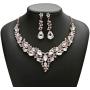 HapiBuy Crystal Bridal Jewelry Set Womens Rhinestone Necklace and Earrings Sets for Bride Bridesmaid Wedding Prom Party Accessories