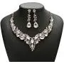 HapiBuy Crystal Bridal Jewelry Set Womens Rhinestone Necklace and Earrings Sets for Bride Bridesmaid Wedding Prom Party Accessories HapiBuy Crystal Bridal Jewelry Set Womens Rhinestone Necklace and Earrings Sets for Bride Bridesmaid Wedding Prom Party Accessories