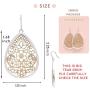 Bohemian Gold & Silver Two Tone Floral Filigree Big Tear Drop Earrings