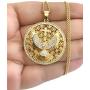 Gold Holy Spirit Big Pendant Necklace Gold Plated Chain 18'' Religious Jewelry