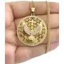 Gold Holy Spirit Big Pendant Necklace Gold Plated Chain 18'' Religious Jewelry