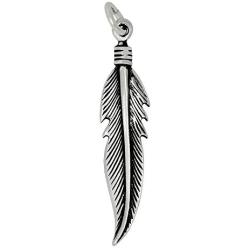 Raposa Elegance Sterling Silver Feather Charm Necklace (16'', 18'' or 20'' Chain)