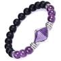 Fashion Natural amethyst power stone bracelet yoga chakra crystal cut pyramid bracelet chain beads Jewelry decorative Gift