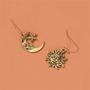 BELUCKIN Asymmetrical Vintage Sun and Moon Face Dangle Earrings with Star for Women Girls