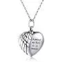 925 Silver Angel Wing Heart Urn Pendant Necklace For Ashes - A piece of my heart is in heaven Memorial Keepsake Cremation Jewelry 925 Silver Angel Wing Heart Urn Pendant Necklace For Ashes - A piece of my heart is in heaven Memorial Keepsake Cremation Jewelry