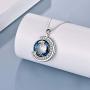 TOUPOP Moon Necklace s925 Sterling Silver Star Necklace Crescent Necklace Pendant with Blue Circle Crystal Jewelry Gifts for Women Teens Girls Mom Birthday Mothers Day