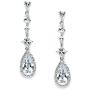 Mariell Linear Pear Shaped Teardrop CZ Bridal Dangle Earrings for Wedding, Prom or Pageant