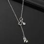 ENSIANTH Rx Pharmacist Pharmacy Jewelry Lariat Y Necklace Graduation Gift with Stethoscope Charm